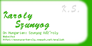 karoly szunyog business card